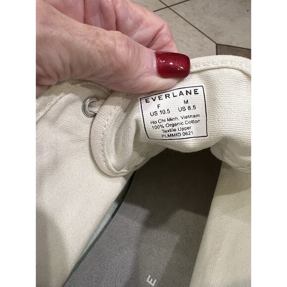 Everlane Off White The Forever Canvas High Top Lace Up Sneakers Sz W 10.5 M 8.5 - Picture 9 of 9